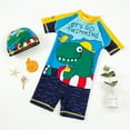 thumbnail image 3 of AJZIOJIRO Baby Toddler Little Boys Two Pieces Swimsuit Set Dinosaur Bathing Suit Rash Guards Swimwear with Hat UPF 50+, 3 of 7