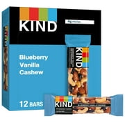KIND Healthy Snack Bar, Blueberry Vanilla Cashew, 5g Protein, Gluten Free Bars, 1.4 OZ, 12 Count