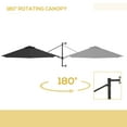 thumbnail image 4 of Outsunny Parasol Mural d'Extérieur pour Patio avec Rotation et Manivelle, Gris, 4 of 10