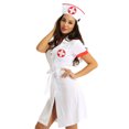 thumbnail image 3 of Alvivi Women's Doctor Shirt Lingerie Nurse Uniform Nurse-Themed Party Clubwear Dresses White XXL, 3 of 7