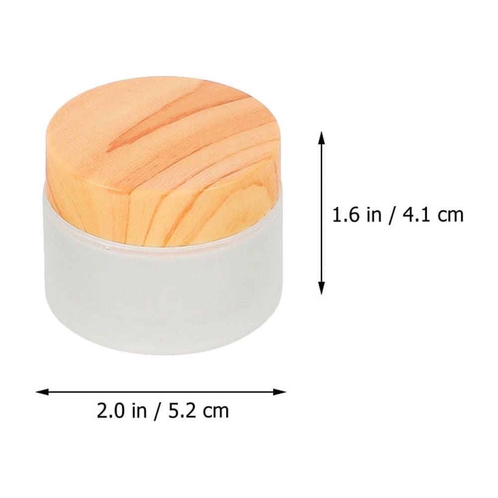 FENGGUIQU 12Pcs Glass Travel Containers for Toiletries Multiuse Leak Proof Jars with Wood Lid