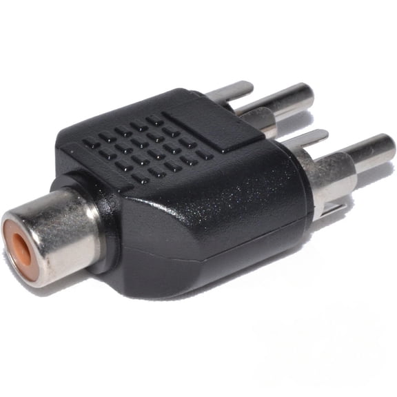 Replacement 3-Pack RCA Female Jack to Dual RCA Male Plugs Y Splitter Cable Adapter