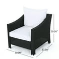 thumbnail image 2 of GDF Studio Vincent Outdoor Wicker Club Chairs with Cushions, Set of 2, Black and White, 2 of 6