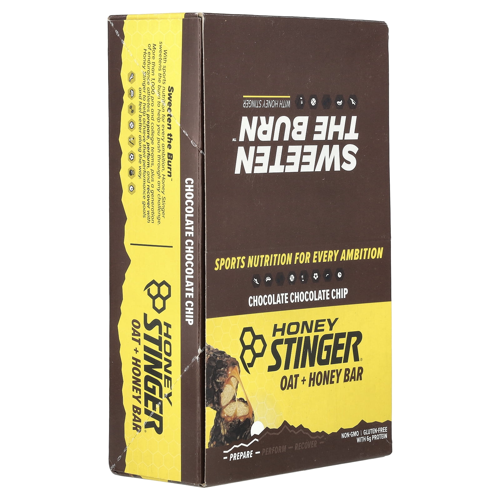 Honey Stinger Oat + Honey Bar, Chocolate Chocolate Chip, 12 Bars, 1.48 oz (42 g) Each