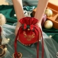 thumbnail image 3 of Bewildely Bolsa de almacenamiento de frutas de Feliz Navidad con bolsas de regalo con cordón, bolsa de fiesta, paquete de decoración, Kits de decoración para fiestas Vino Tinto Tipo 2, 3 of 6