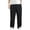Black, variant on Kureaily Men's Spring And Summer Linen Casual Pants Solid Color Linen Trousers Elastic Waist