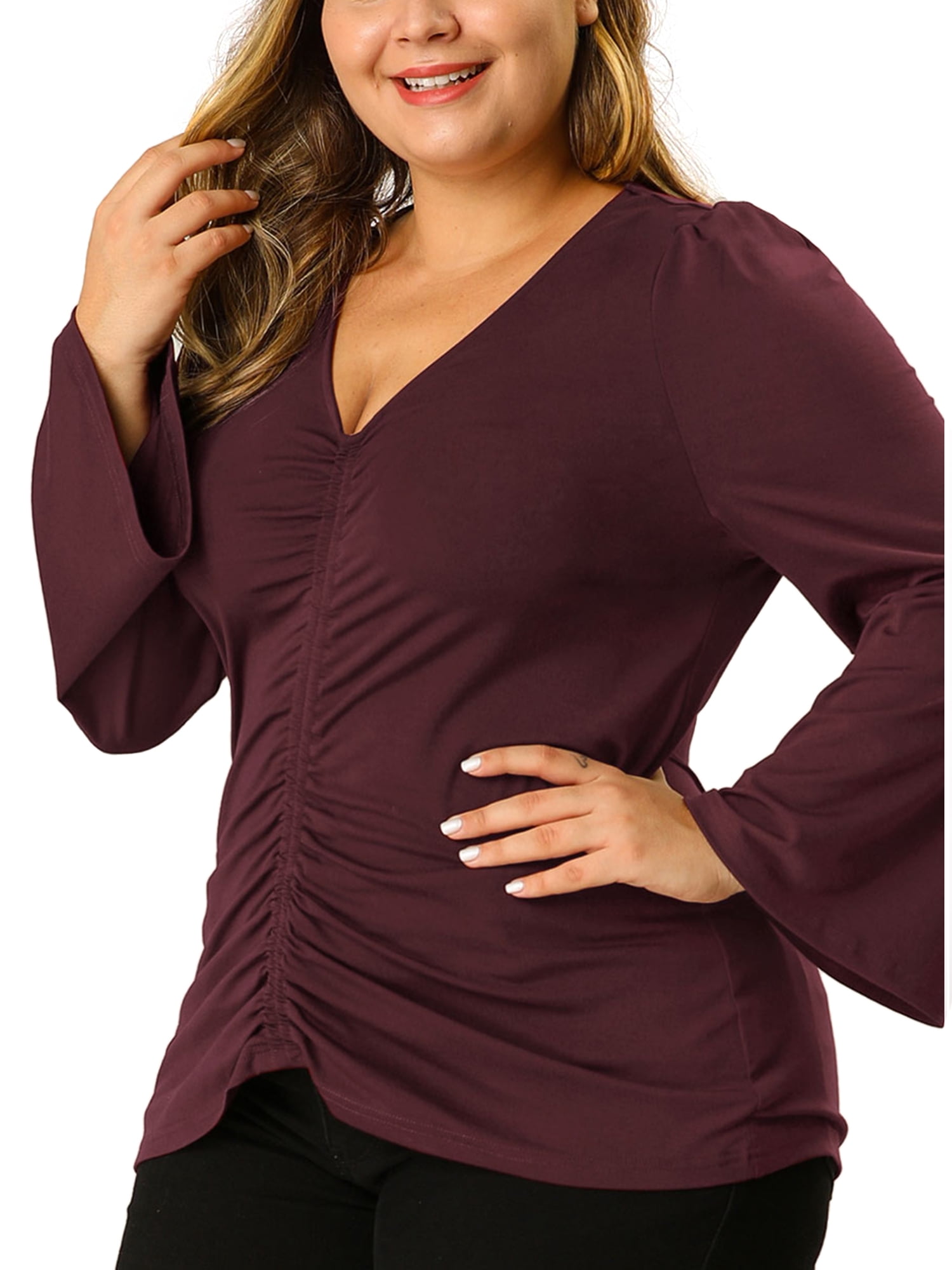 ruched tops plus size