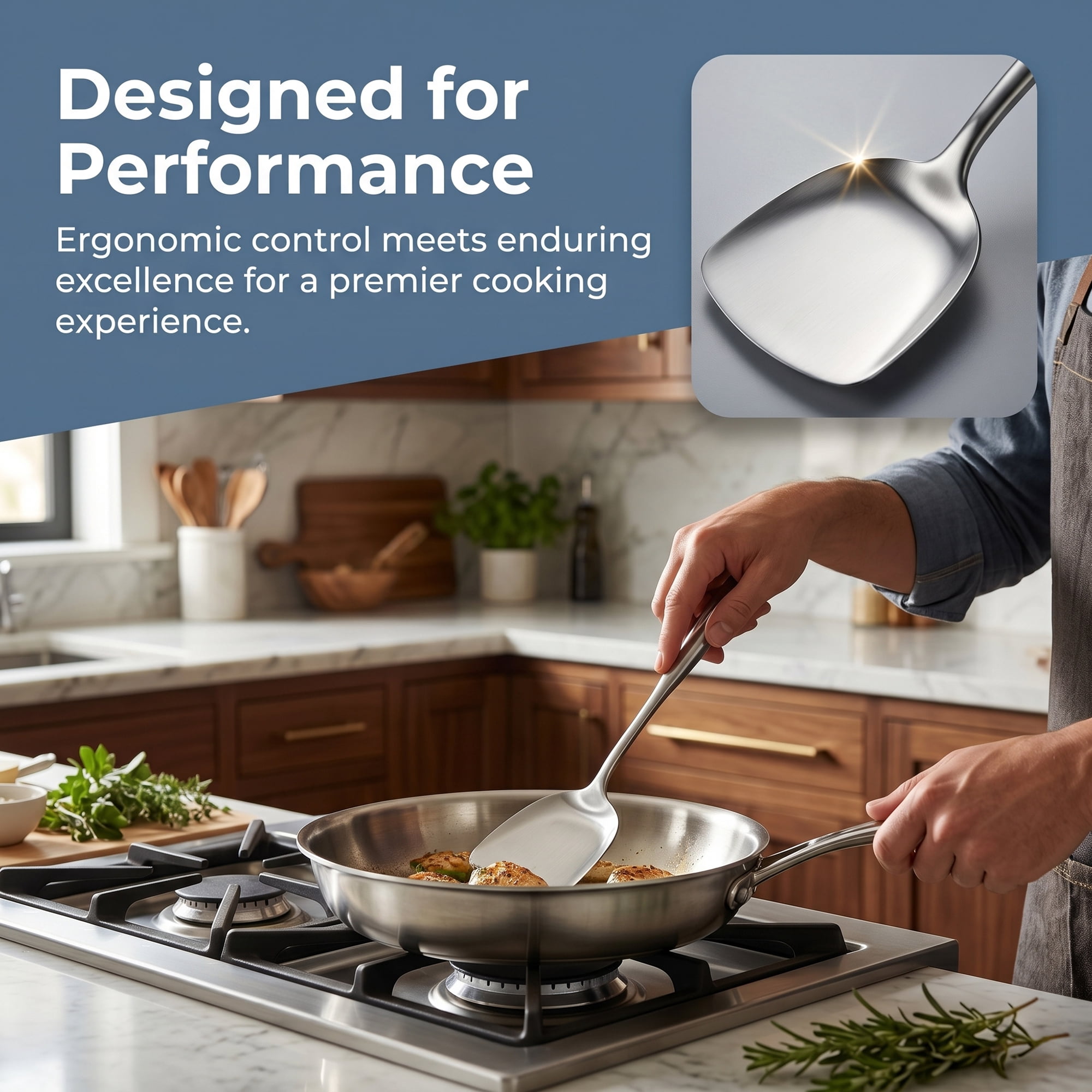 Unique Bargains Stainless Steel Cooking Utensil Set for Home and Cooking Silver A 2pcs
