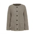 thumbnail image 4 of KUKOOSONG Women's Oversized Open Front Cardigan Coat Plus Size Plush Sweater Jacket Fall Winter Outwear, 4 of 6