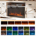 thumbnail image 6 of BaPiPro 80" Barn Style Fireplace TV Stand for TVs up to 90", Large Entertainment Center with 36" Electric Fireplace, Media Console for Home Living Room, White, 6 of 8