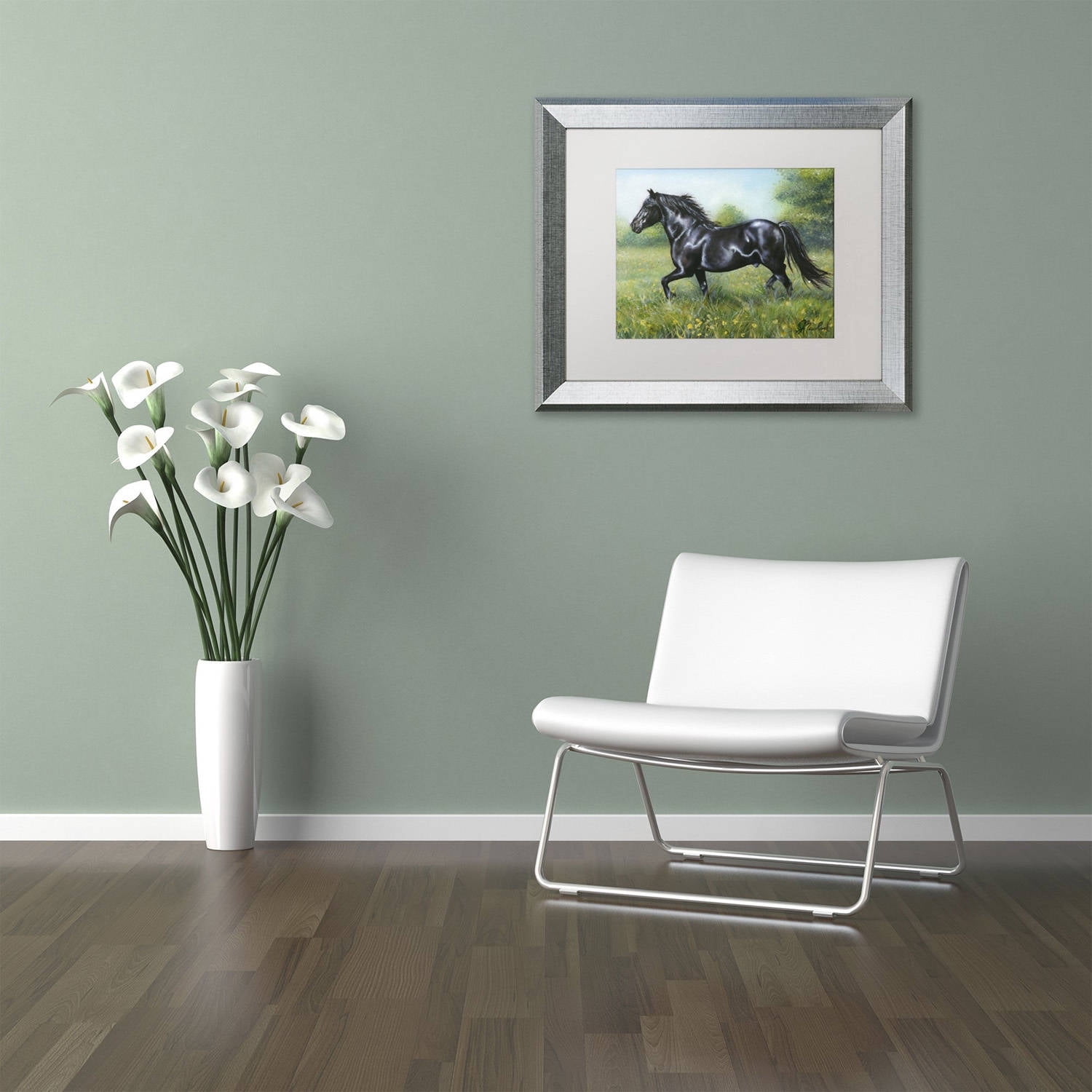 Trademark Fine Art 'Free Spirit' Canvas Art by Jenny Newland, White Matte, Silver Frame