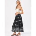 thumbnail image 4 of DARING DIVA Women's Layered Ruffle Hem A Line High Waist  Flared Long Skirts S Black, 4 of 6