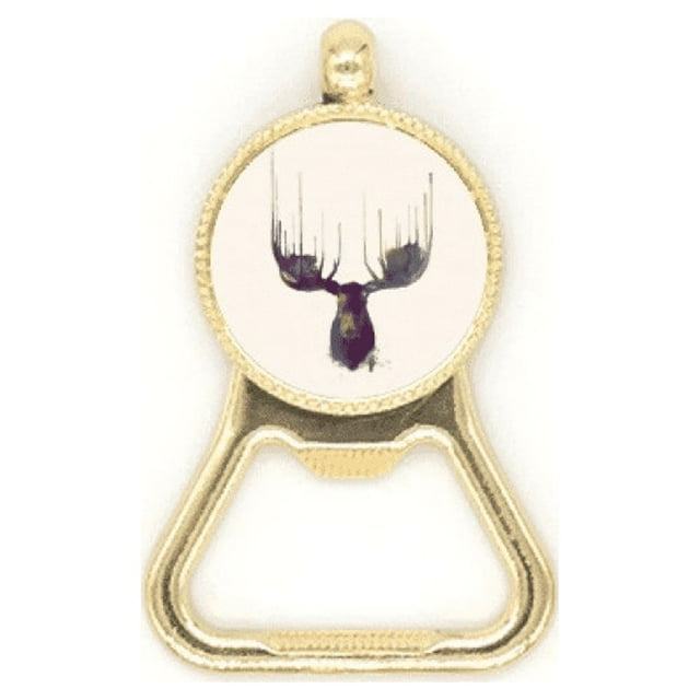 Reindeer Animal Head Artistic Effect Colourful Beer Bottle Cap Opener Stainless Steel Key Chain