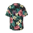 thumbnail image 2 of Easygdp Green Tropical Leaves Men's Casual Short-sleeved Shirt with Pocket and Button Suitable for Beach Vacation Leisure - 4X-Large, 2 of 7