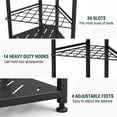 thumbnail image 2 of WEEUSE Garden Tool Organizer, Heavy Duty Metal Yard Tool Tower Rack with 34 Storage Slots & 14 Hooks for Garage Organization and Storage, 2 of 8