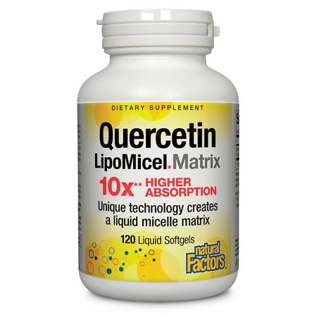 Natural Factors, Quercetin LipoMicel Matrix, 120 Liquid Softgels, 120 Softgels