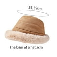 thumbnail image 2 of Womens Warm Wool Cloche Hat Solid Winter Bucket HatsWomen Thickened Bucket Hat,Winter Warm Solid Color Foldable Soft Faux Fur Cap - style:style 3;, 2 of 5