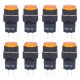 thumbnail image 3 of Interruptor de botón pulsador 25 piezas Interruptor de botón pulsador momentáneo Bloqueo automático 8 pines redondos con luz para equipos de automatización Caja de aplicaciones(Amarillo), 3 of 14