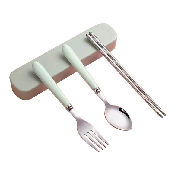 Spoons and Forks Set Portable Childrens Fork Spoon Creative Spoon Fork Stainless Steel+Plastic Student Tableware Fork Spoon Chopsticks Set Batch Fork and Spoon Set,Forks and Spoons