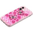 thumbnail image 3 of Case for iPhone 16, iPhone 16 Case Cute Pink Glitter Luxury Sparkle Liquid Girls Women Quicksand Clear Soft TPU Protective Phone Case for iPhone 16 6.1 inch Pink Butterfly, 3 of 8