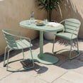thumbnail image 2 of Tcbosik Bistro Table and Chairs Set of 2, 3 Piece Metal Outdoor Furniture Set, Oval Table and 2 Armchairs for Balcony, Backyard, Garden, Porch, Green, 2 of 11