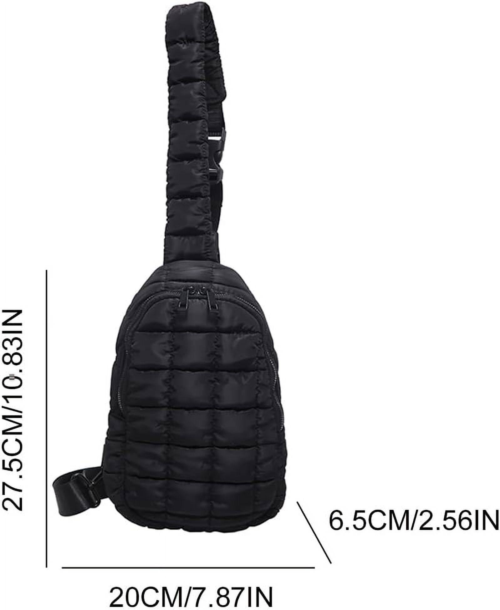 HMSHA Sling Bag Puffy Crossbody Purse for Women Fanny Pack Chest Bag Puffy Waist Bag