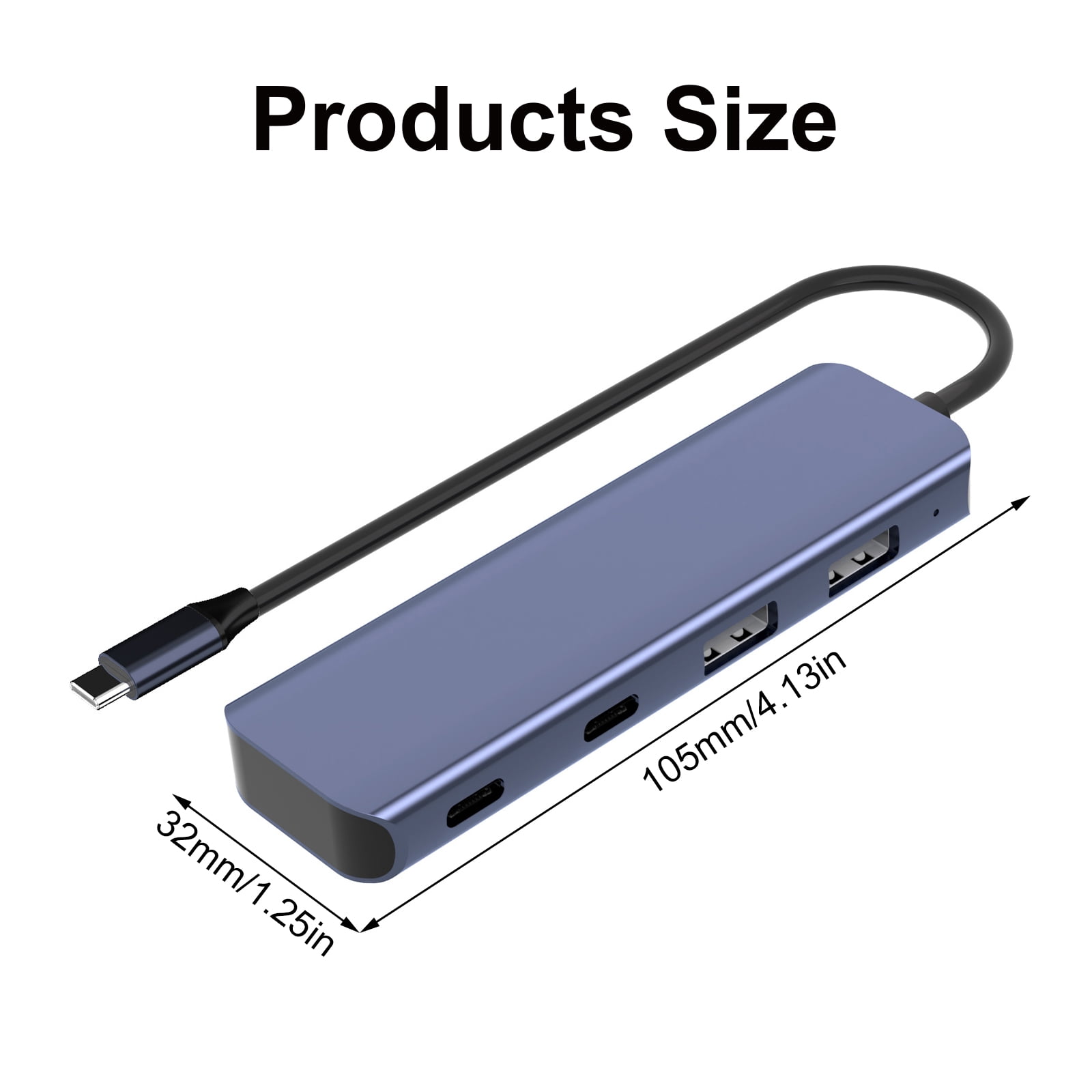 4 Port USB Hubs with 2 USB A and 2 Type C Port, Fast Speed 10Gbps Aluminum for Various Scenario