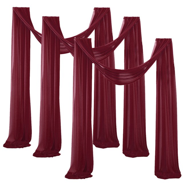LCXmlly Roasting Pan Wedding Arch Drape Fabric Long 3 Panels Wide Sheer Wrinkle Free Soft Party Backdrop Drapery