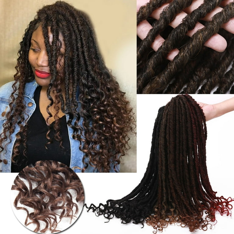 SEGO Curly Faux Locs Crochet Hair Goddess Locs Crochet Hair Extensions  Hippie Locs Synthetic Braids Boho Style 