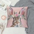 thumbnail image 2 of Pink Throw Pillow Covers ,Spring Forest Animals Pillowcases Decor for Kids Room Living Room Nursery Home, 2 of 5
