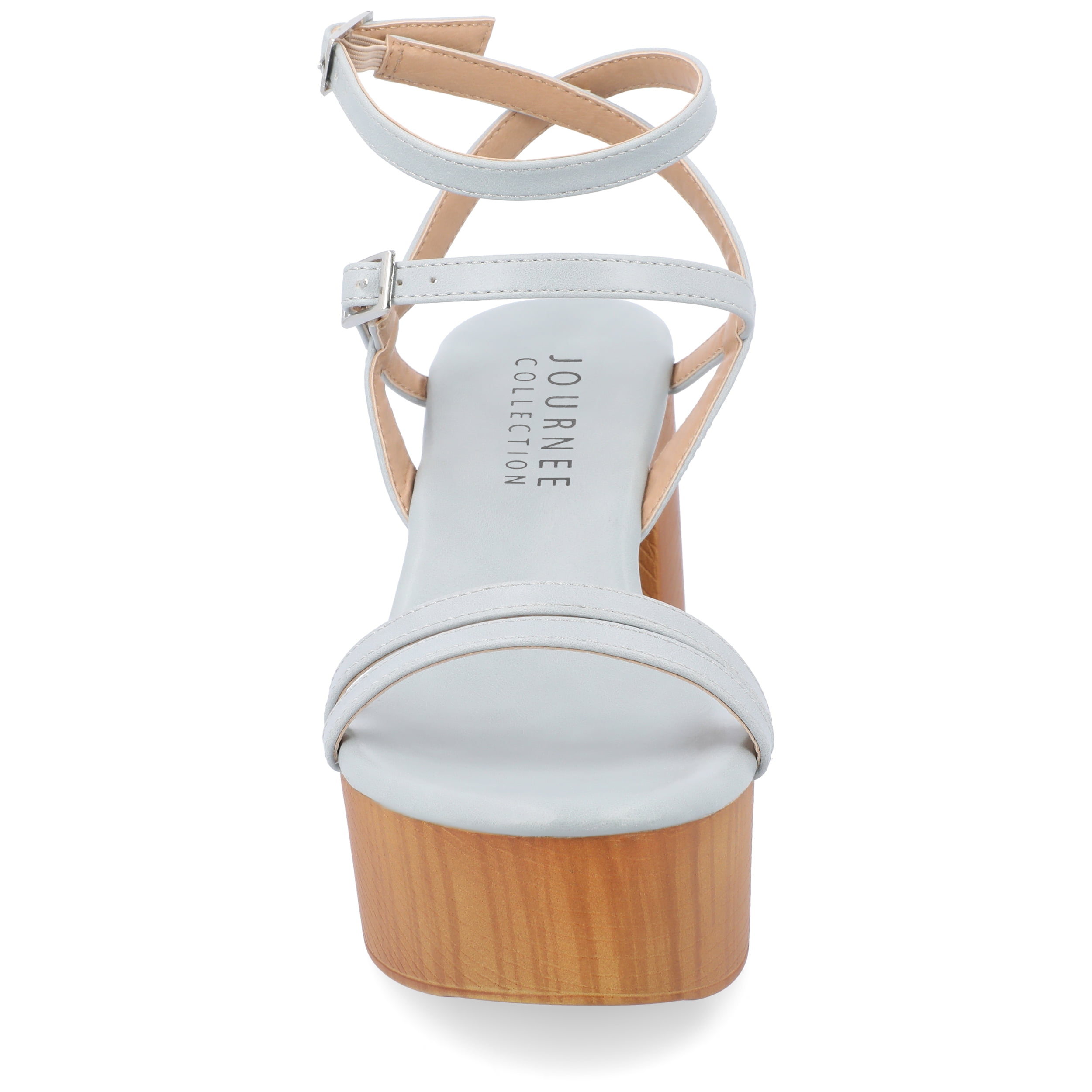 Journee Womens Emerynn Platform Clog Multi Strap Sandals