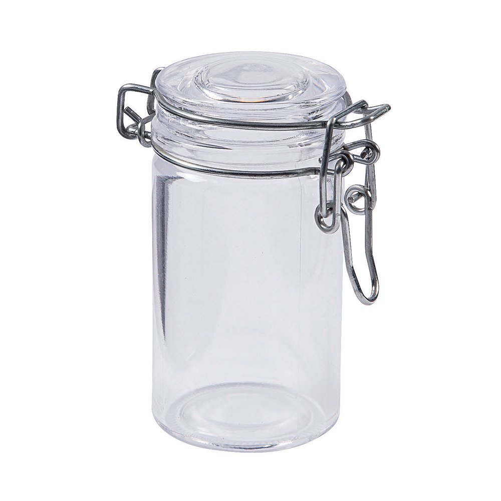 Plastic Snap Lid Bottle Favor Jars Party Supplies 12 Pieces