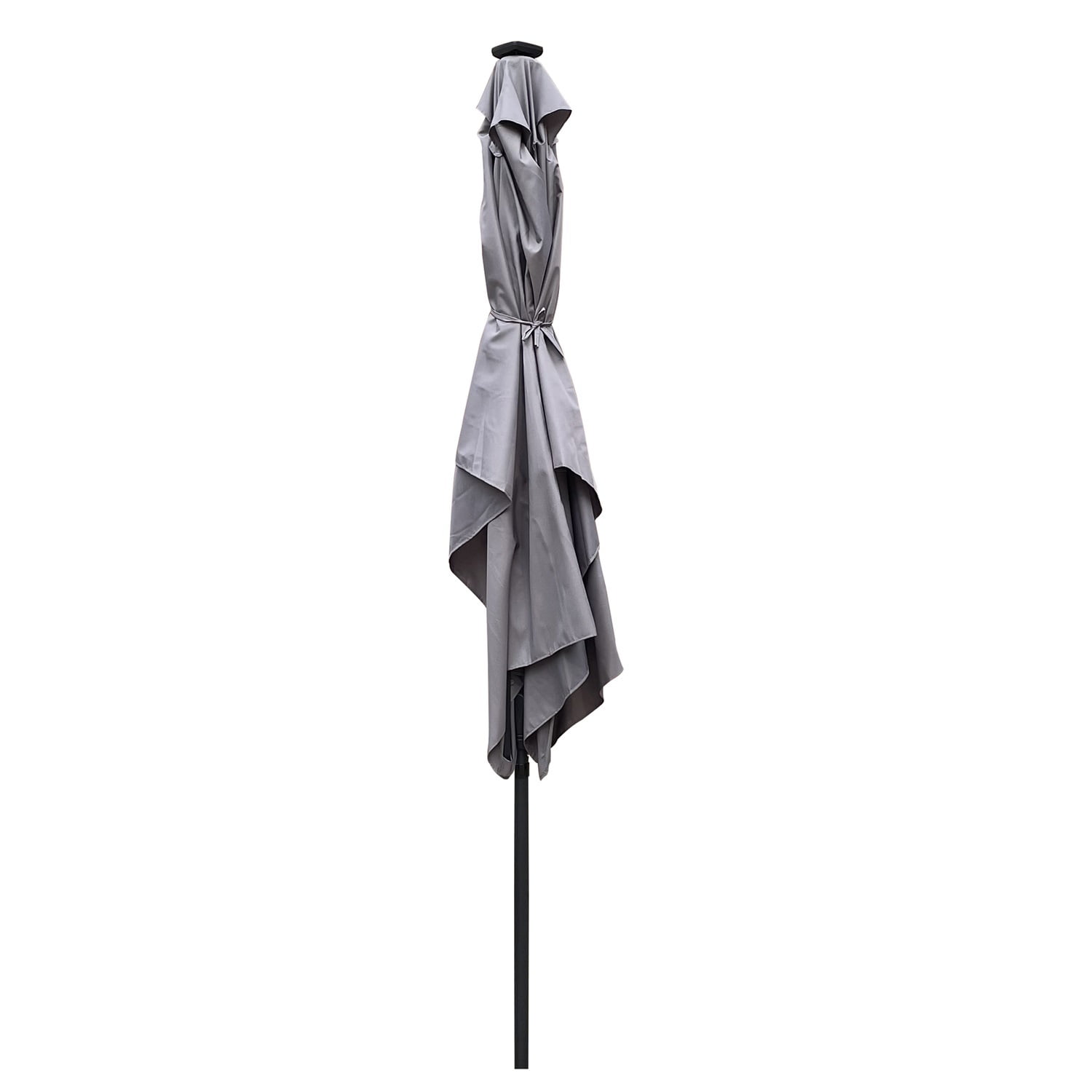 Canddidliike Rectangular Solar LED Lighted Outdoor Umbrellas with Crank and Push Button Tilt - Gray