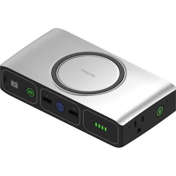 mophie Powerstation Go Portable Phone Laptop Charger Car Jump Starter with AC Outlet, Dual USB