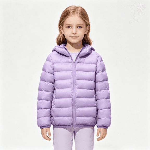 Chibenne Children Down Jackets with Zipper, Lightweight Winter Coat for Boys Girls Kids Outerwear for Cold Weather, Daily, Casual Wear, Gift, Warm Hooded Jacket Size 4T