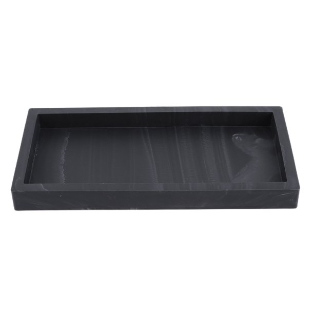 Tocador De Tocador Bandeja de silicona para botellas, bandeja para llaves, anillo, accesorios de baño (marmolado negro) Tmvgtek Para estrenar