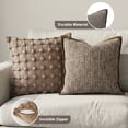 thumbnail image 6 of Pentantan Decorative Throw Pillow, 18"x18" Soft Couch Pillows with 2-Pack Inserts, Vintage Neutral Chenille Cushion for Sofa Living Room Bedroom, Brown, 6 of 7