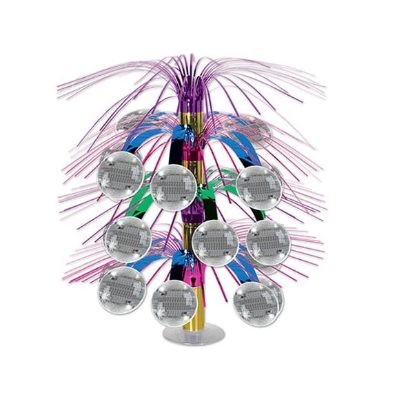 Party Central Pack of 6 Multi-Color Disco Ball Cascade Table Centerpieces 18"