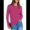 thumbnail image 3 of Camisetas de Larga para Mujer, Tops Ajustados de Punto Acanalado, Conjuntos de Otoño, Camisetas Informales, Ropa Interior, Ropa Interior, Rosa Roja L, 3 of 8