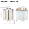 thumbnail image 5 of CoSoTower Outdoor Storage Sheds 4FTx6FT Apex Roof White+Yellow, 5 of 7