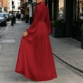 thumbnail image 4 of Gytharion Women's Stand Collar Maxi Dresses Long Sleeve Pleated Button Down Dresses Solid Color Loose Dresses, 4 of 4