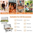 thumbnail image 6 of EVGTTI 4 Pack Chafing Dish Buffet Set, 8Qt Rectangular 1/3 Pan×2+full pan×2 Stainless Steel Catering Warmer Set with Water Pan for Parties, Events, Wedding, Camping, Dinner, 6 of 6