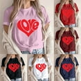 thumbnail image 5 of WREESH Women's Graphic Tee Shirts Valentine's Day Love Heart Printed T-Shirts for 2025 Spring Summer Tops Valentin Gifts Pink, 5 of 5