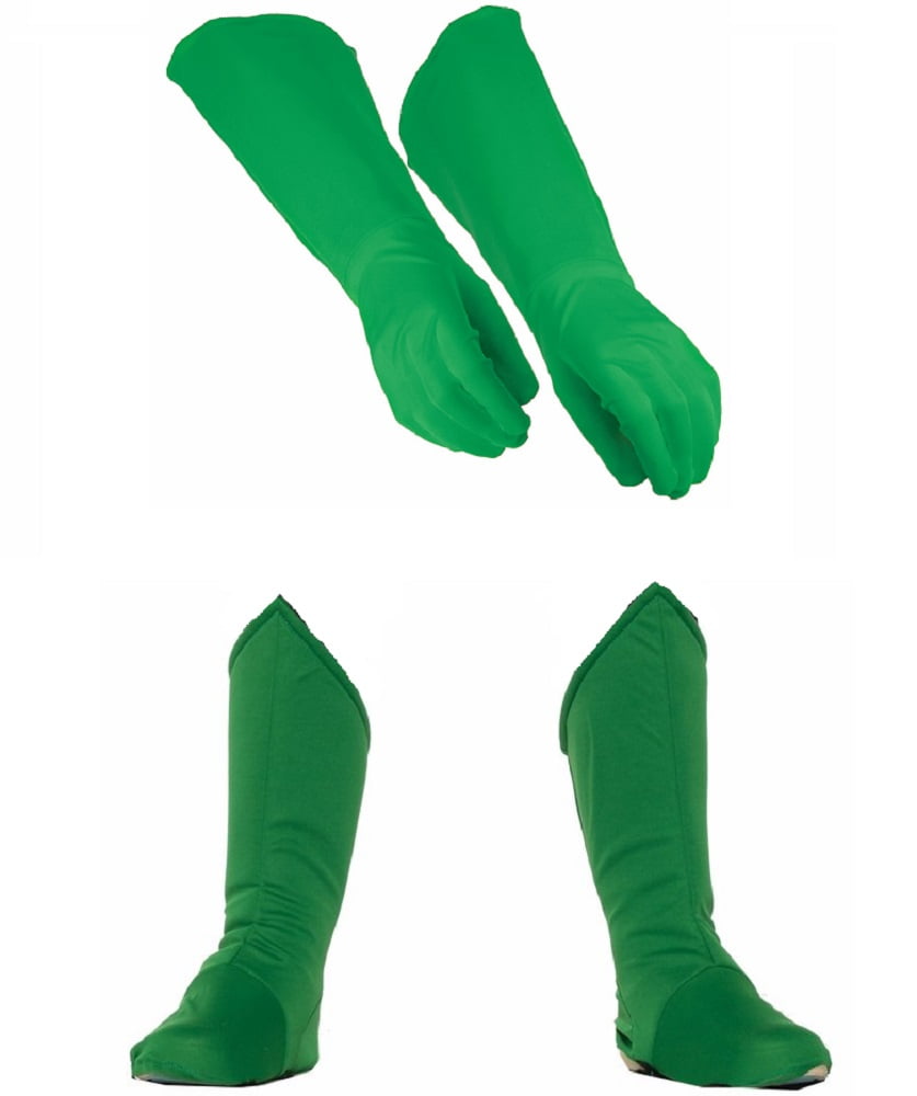 Child Superhero Green Shoe Covers Boot 