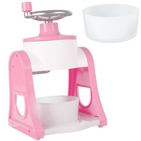 

Manual Ice Crusher Hand Crank Ice Shaver Portable Manual Shredding Machine Stainless Steel Blades for Making Fast Shaved Fine Chips Snow Cones Domestic Ice Shaver Pink
