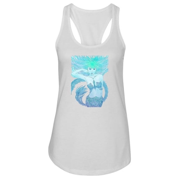 Blue Mermaid Design Tank Women -Image by Shutterstock, Female Large