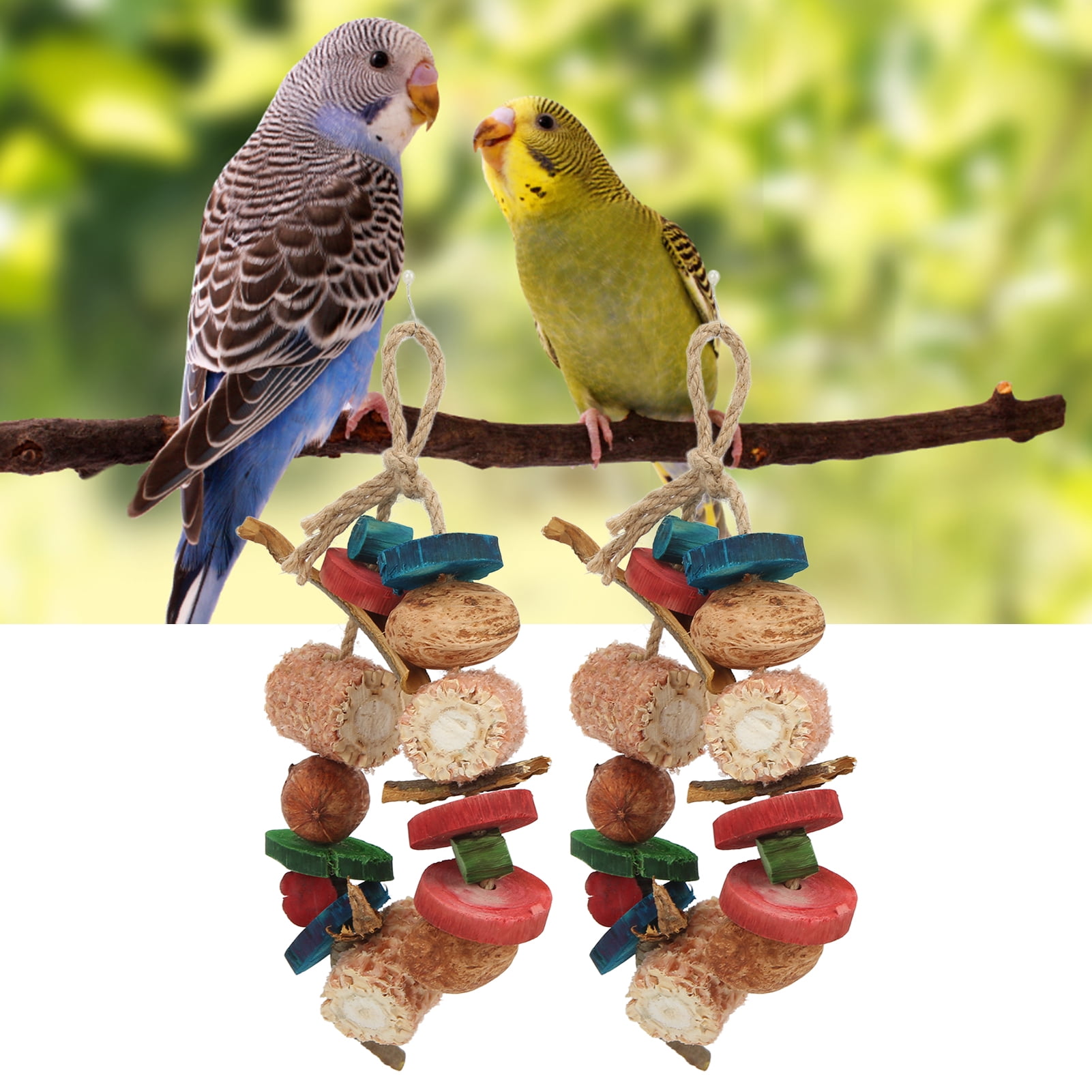 Conure Bird Chewing Toy Natural Hanging Cage Bite Toy for Small To