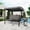 Gray, variant on 3-Seater Convertible Outdoor Porch Swing Bed with Stand - Adjustable Removable Canopy - Thick Cushions - Patio Swing Chair for Garden, Backyard, Poolside