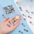 thumbnail image 2 of 32pcs Flower Charms with Pearls Tibetan Style Flower Pendants Antique Silver Flower Pendants with Pearls Colorful Flower Beads for Jewelry Making Necklace Earrings Keychains, 2 of 5