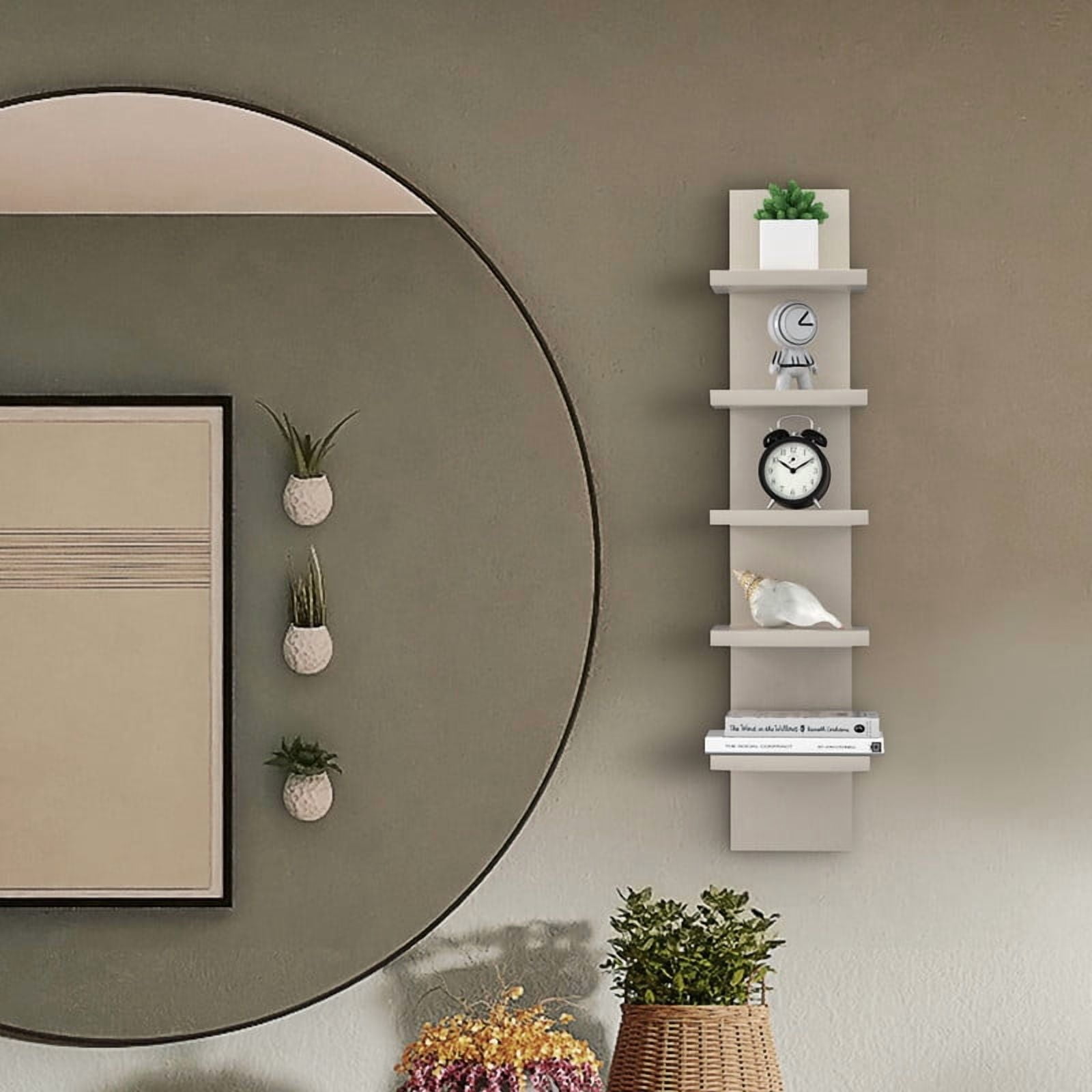 5 Tier Wall Shelf Unit,Bedroom Shelves, Multifunctional Display Floating Shelf, Bedroom and Home Decor Organizer